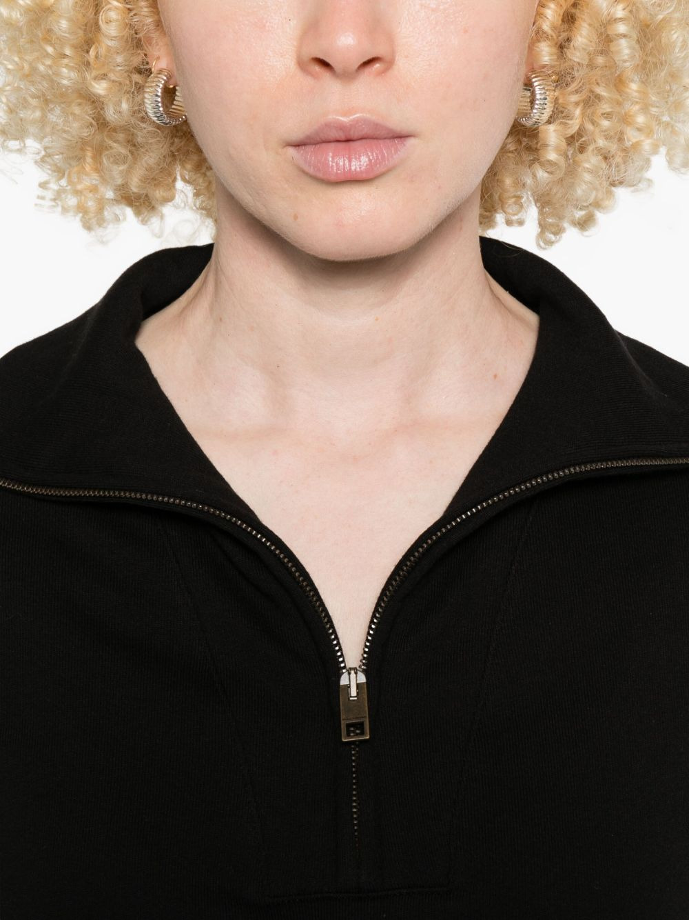high-neck zip-up sweatshirt - 5