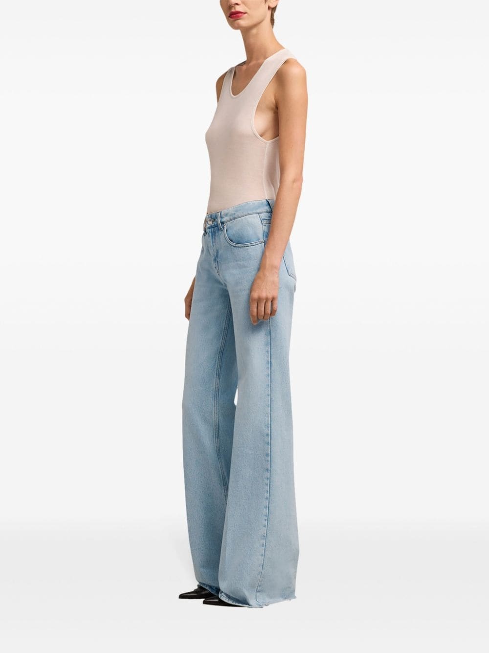 flared-leg cotton jeans - 3
