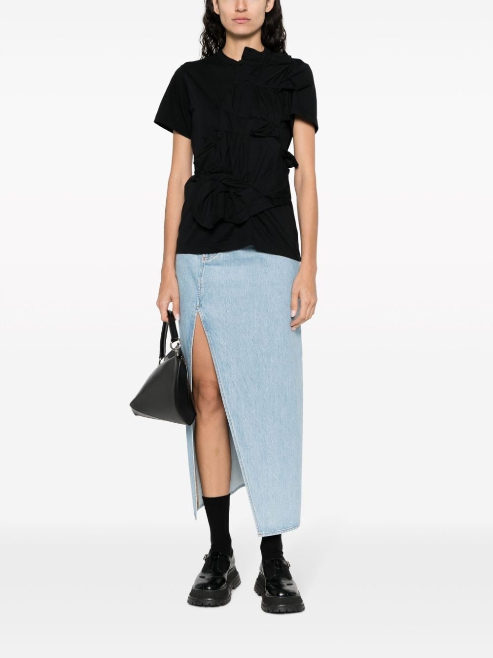 ruched panelled T-shirt - 2
