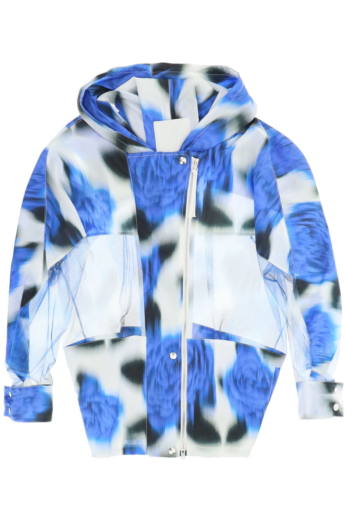 BLURRED POPPY PRINT WINDBREAKER JACKET - 1