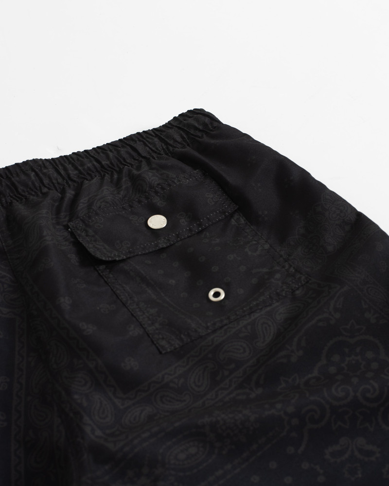 Black Tonal Bandana Swim Trunk 4