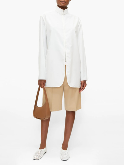 The Row Zana high-neck zip-through poplin shirt outlook