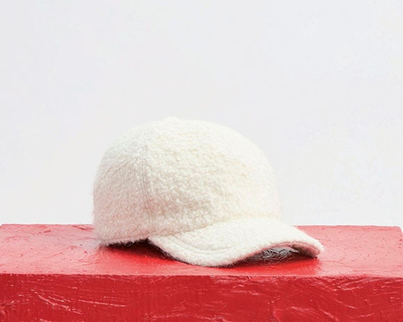 Zed Baseball Hat in Ivory Cashmere Boucle 4