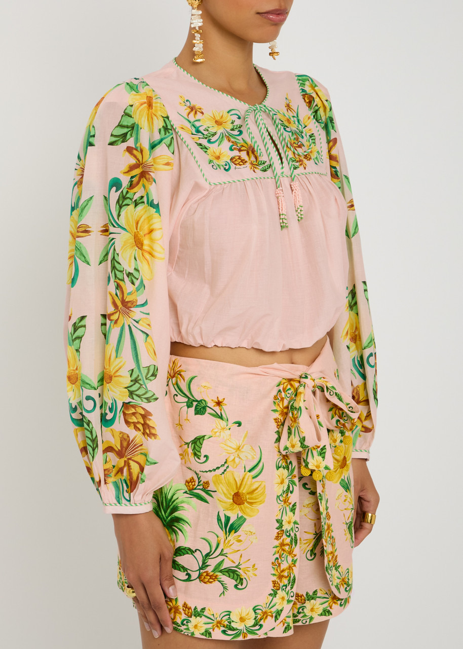 Farm Rio Botanical Floral-print Cotton Blouse - 2