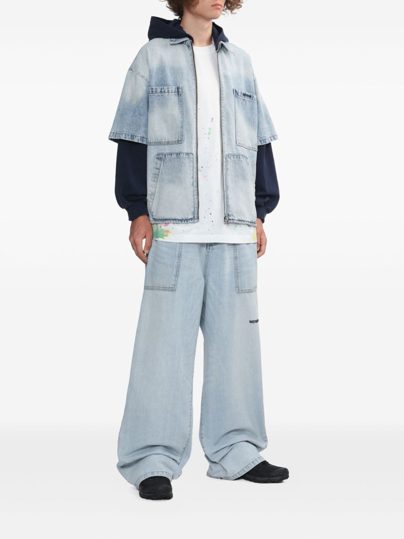 We11done zip-up hooded denim jacket outlook