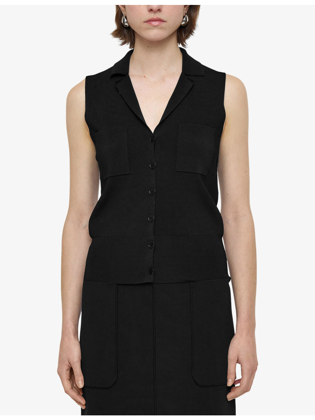 Milano Sleeveless Stretch-Knitted Vest - 3