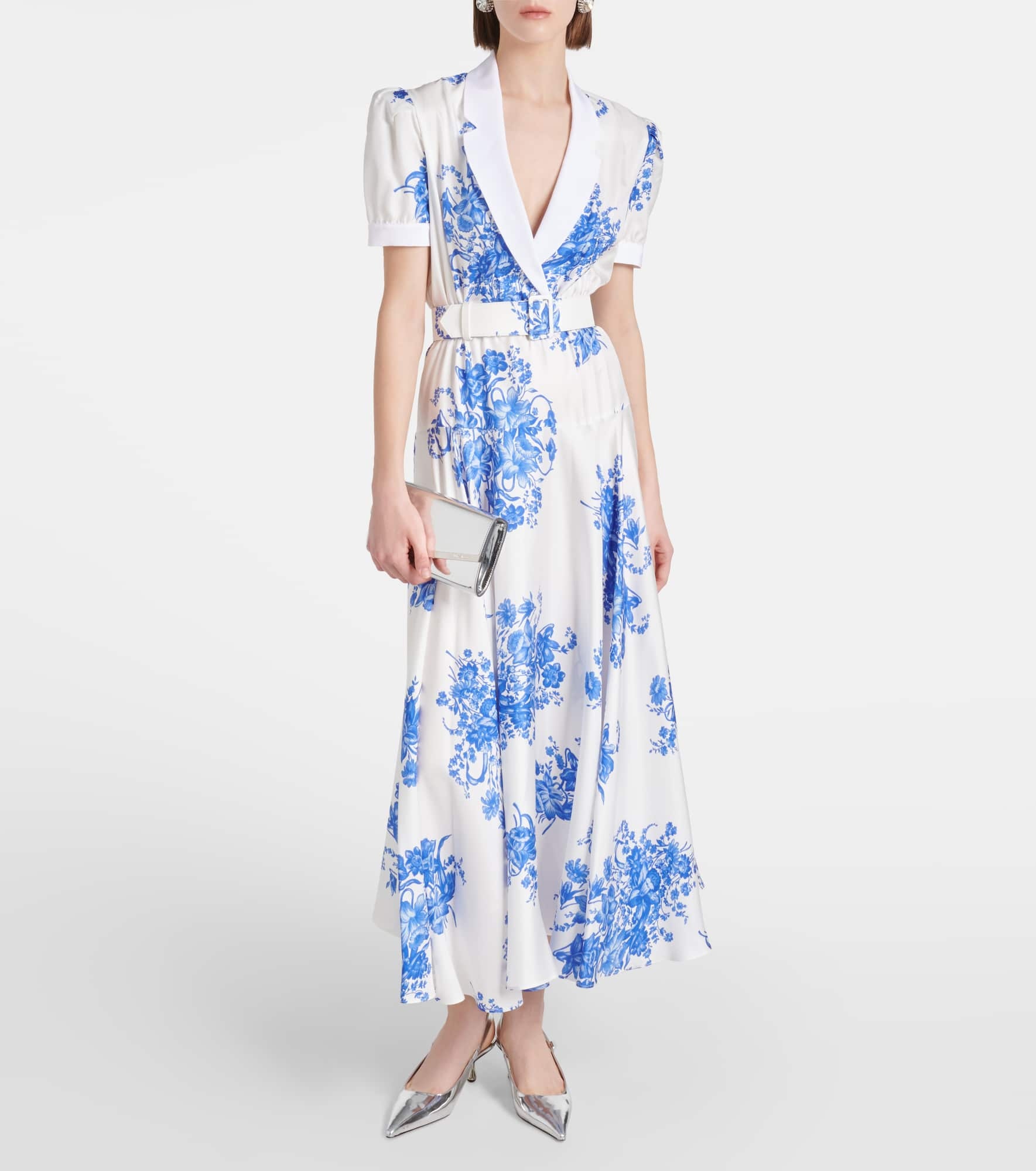 Floral silk midi dress - 2