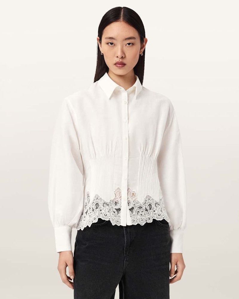 CAROL LONG SLEEVE LACE TRIMMED SHIRT 5