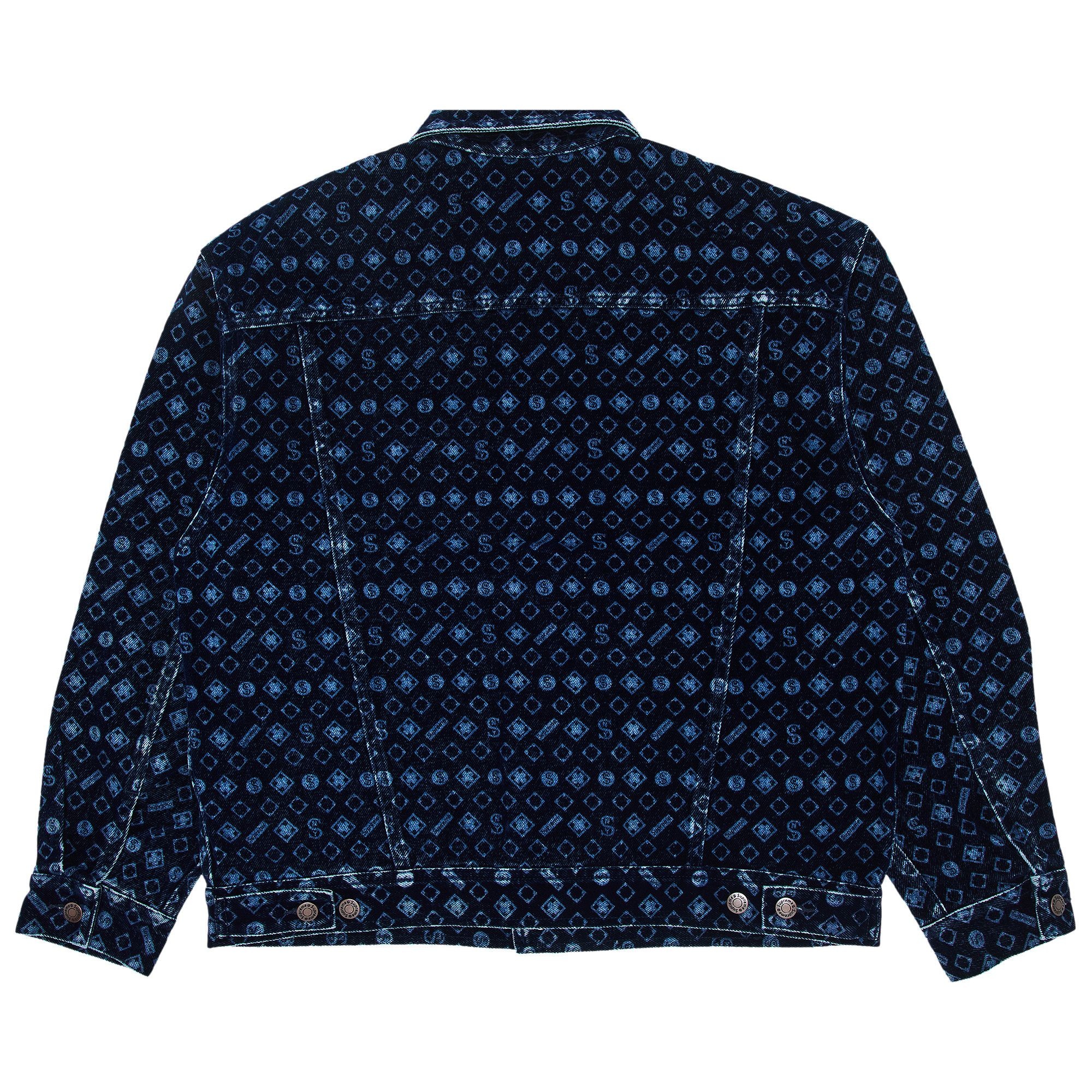 Supreme Flocked Denim Trucker Jacket 'Blue' - 2