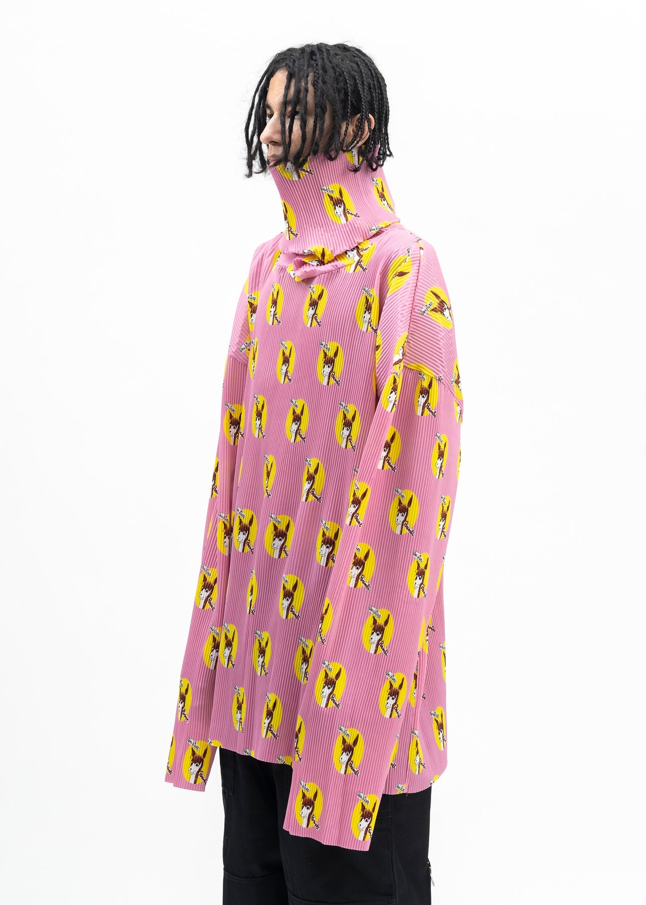 PINK WHO KILLED BAMBI HI-NECK PLEATED PULLOVER COLLABORATION WITH JAMIE REID. - 4