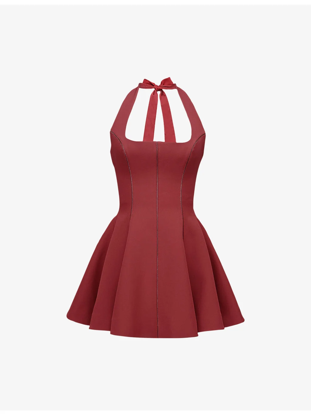 Loulette Halter-Neck Bow-Embellished Stretch-Crepe Mini Dress - 1