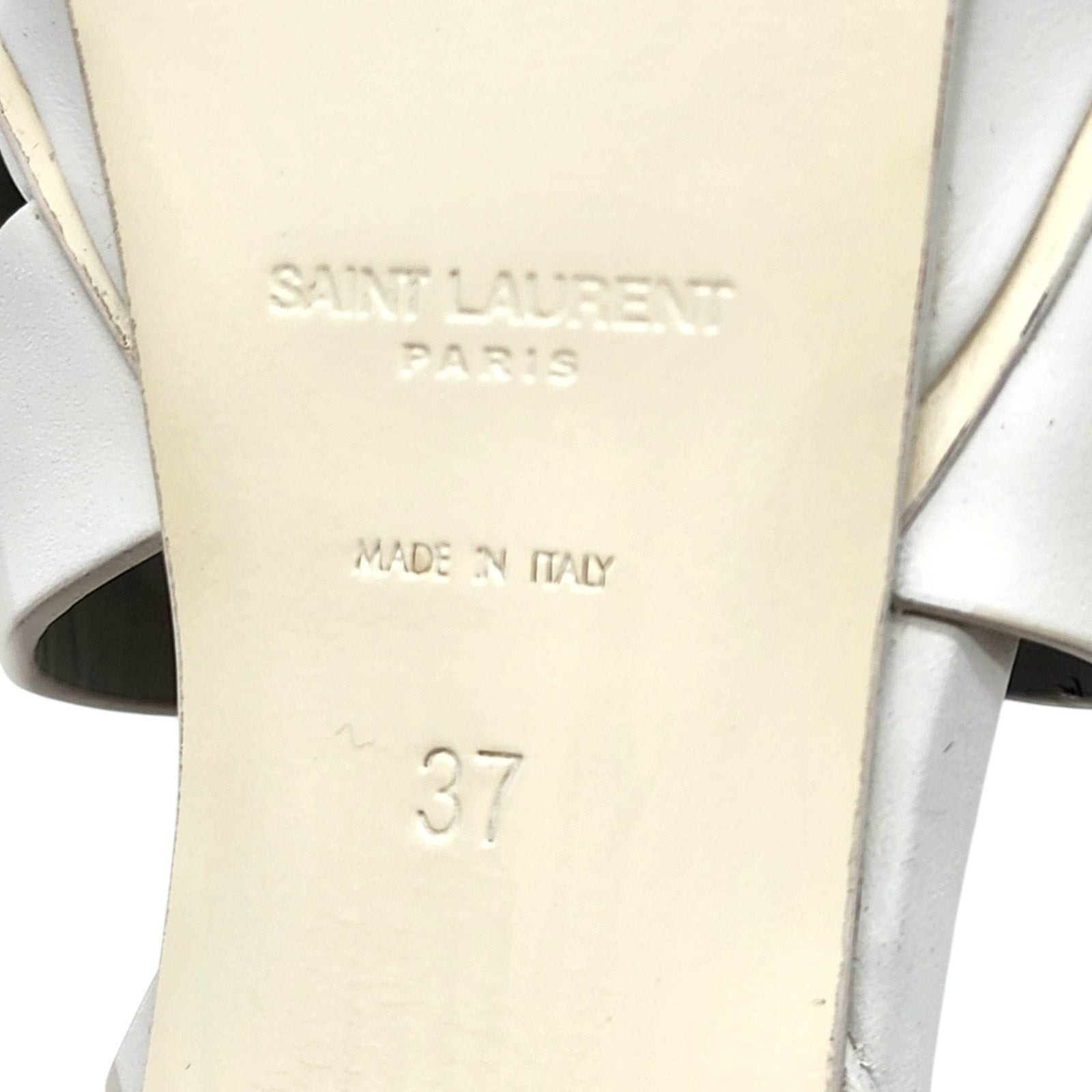Saint Laurent Tribute Platform Leather Sandals Pumps White - 7