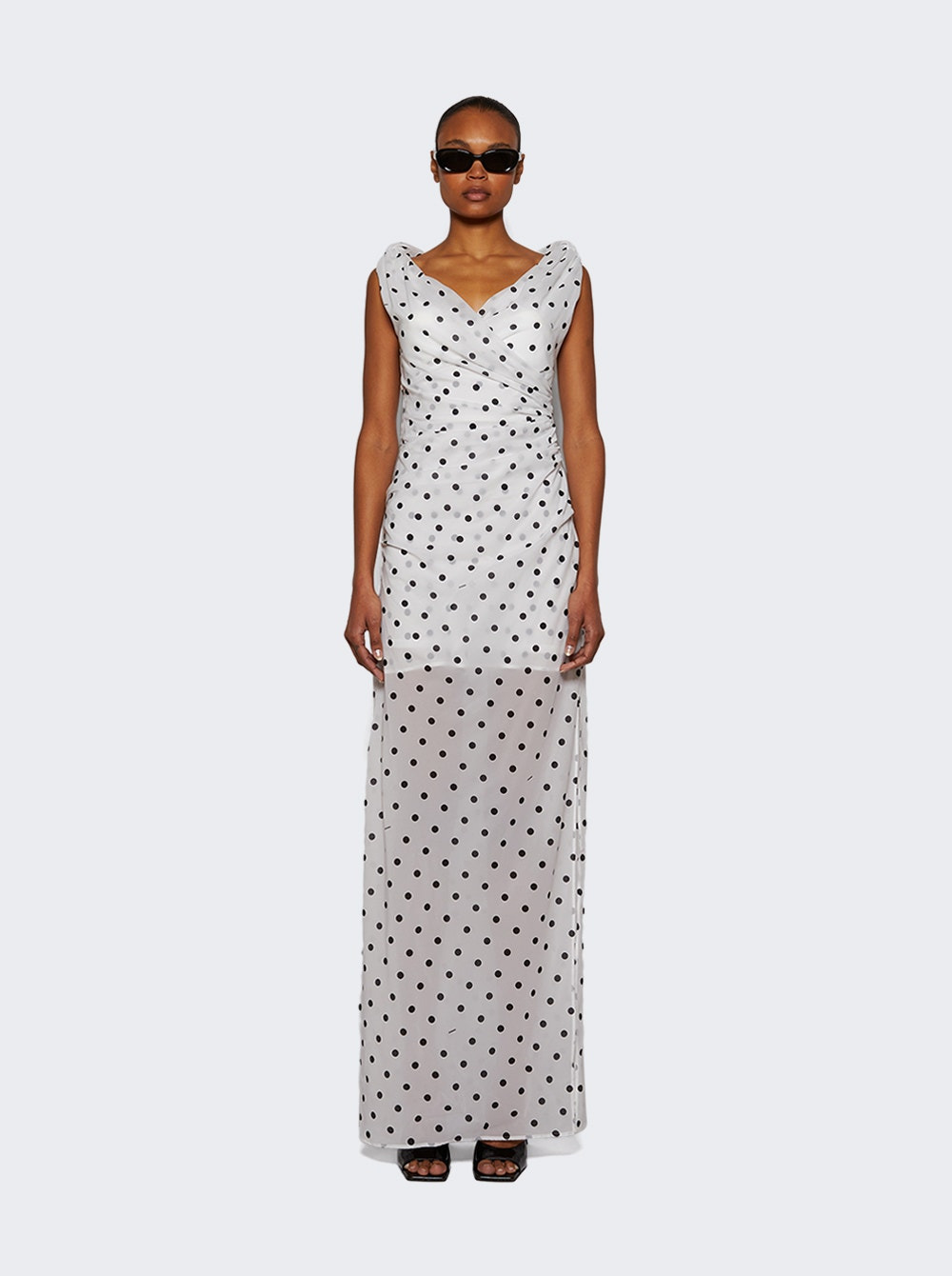 Rita  Long Dress White And Black - 2