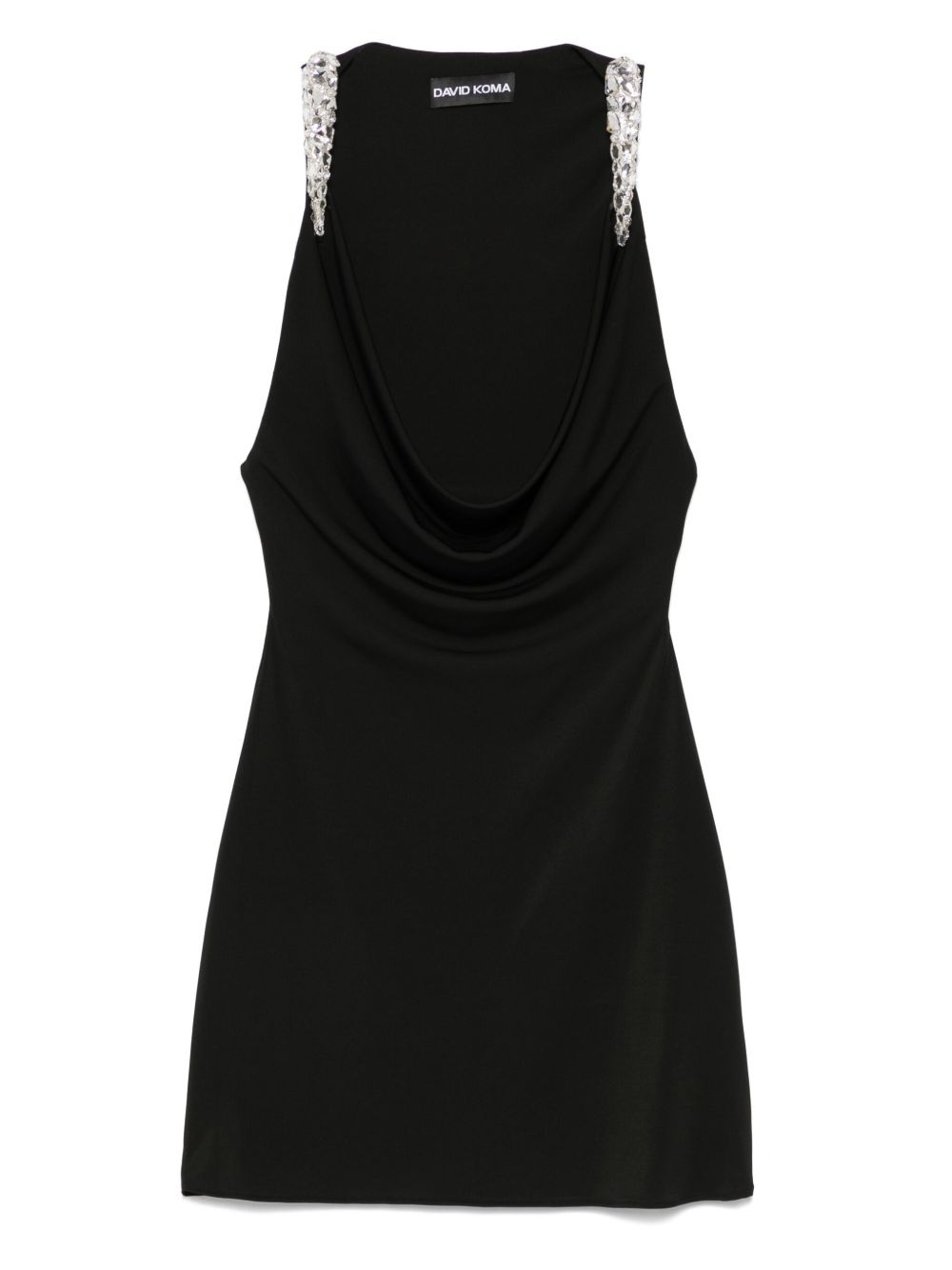 crystal-claws cowl-neckline mini dress - 1