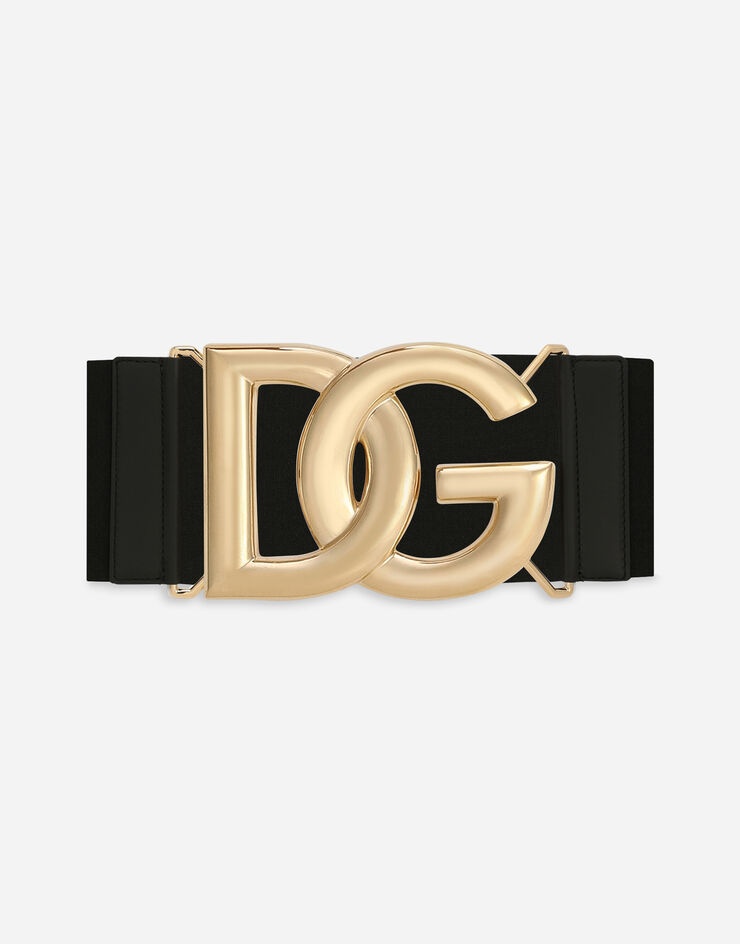 Stretch band belt with crossover DG logo buckle - 1