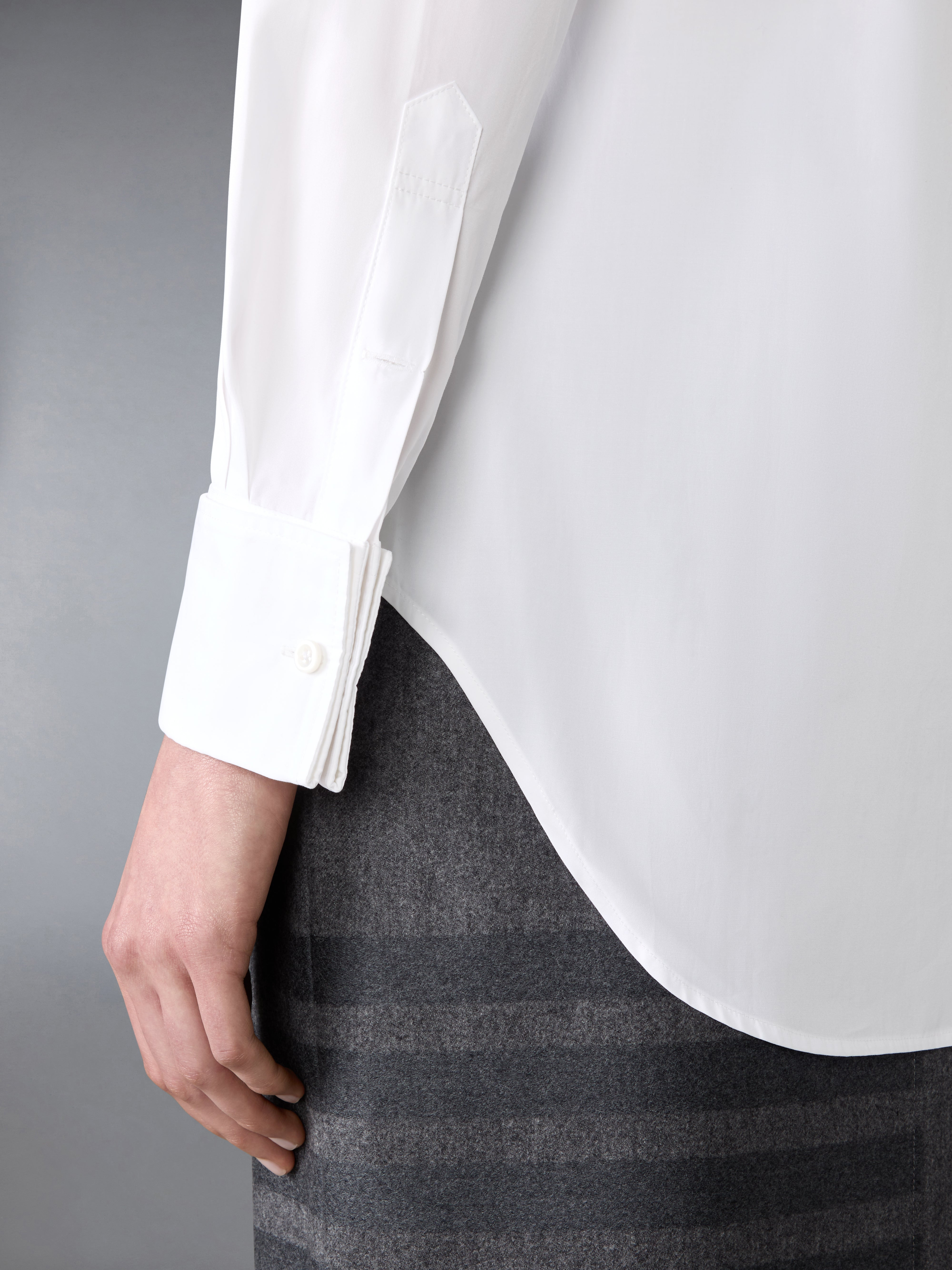 SOLID POPLIN FRENCH CUFF SHIRT - 6