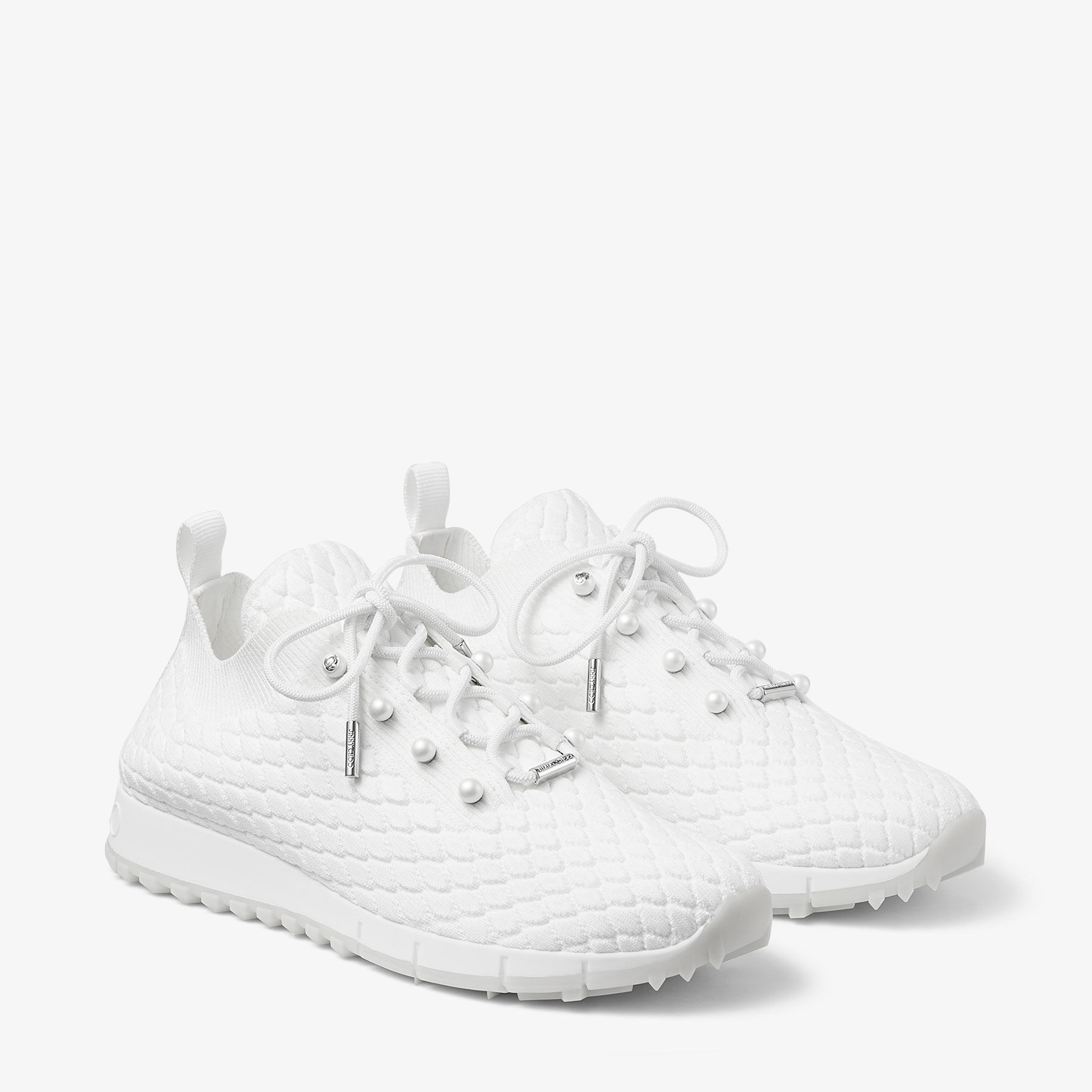Veles
White Textured Knit Trainers - 2