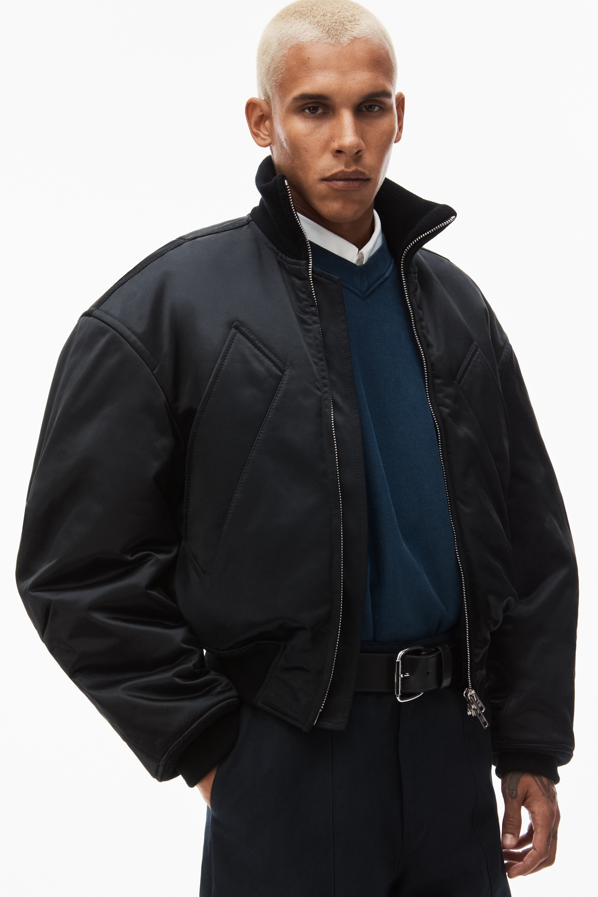bomber jacket in sateen - 3