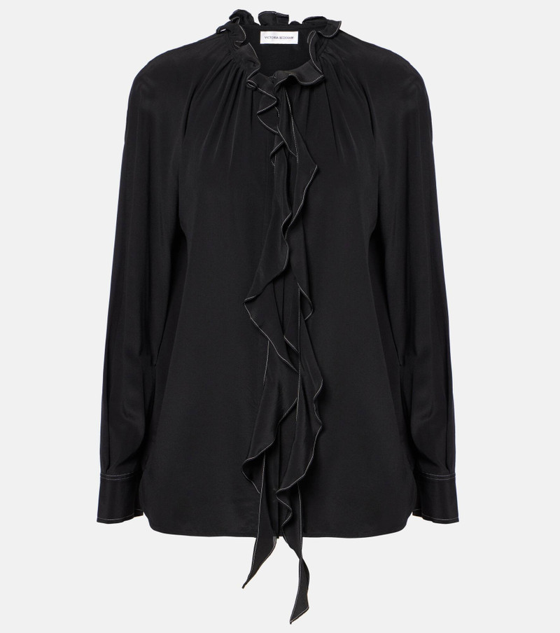 Ruffled silk blouse - 1