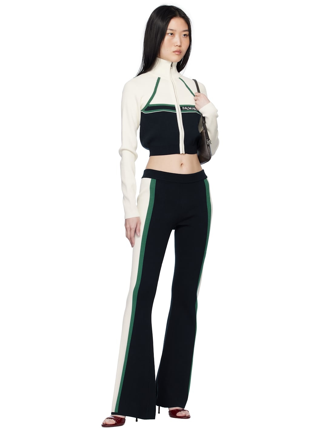 Navy & Off-White Racing Knit Lounge Pants - 4
