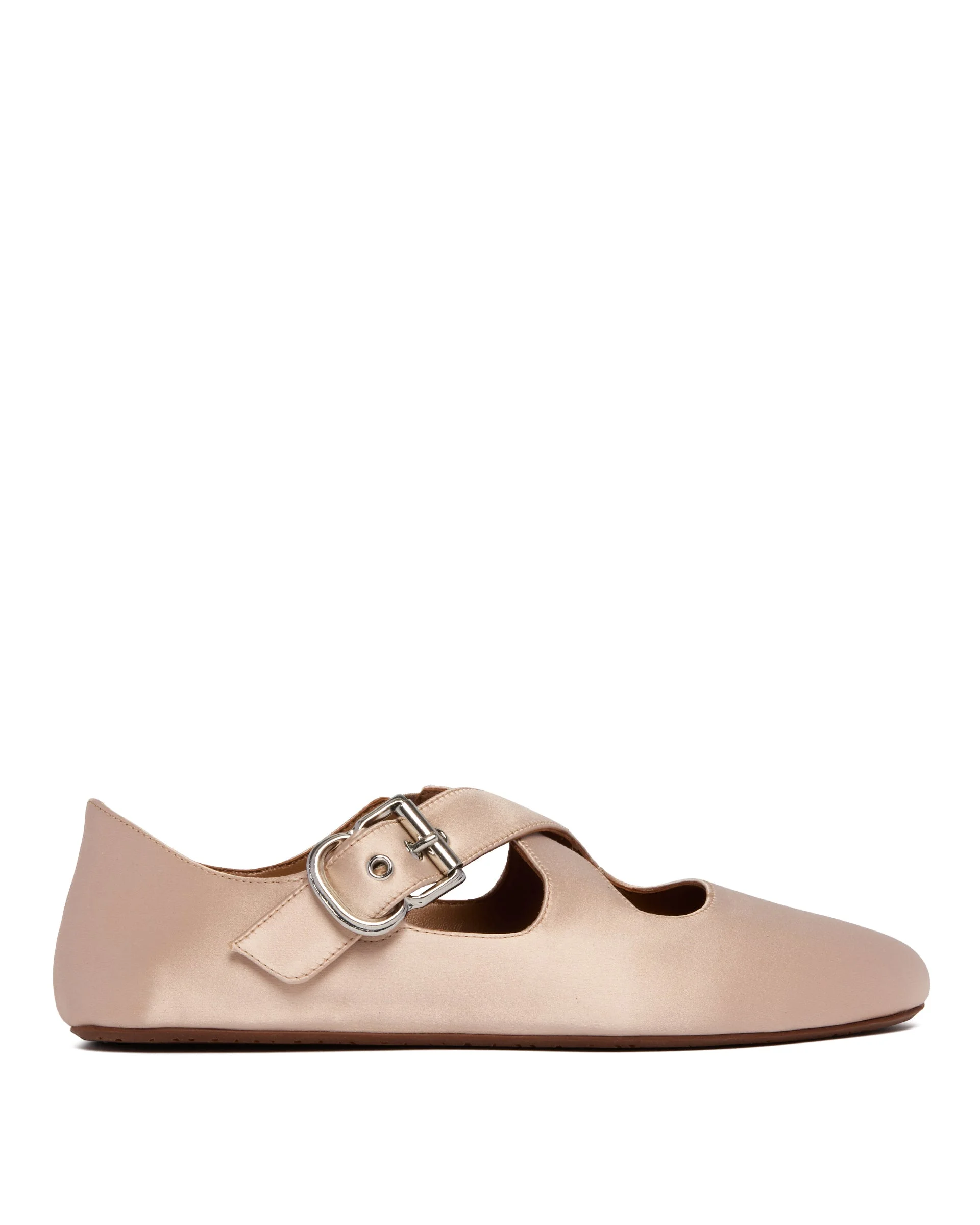 Pink Crossed Strap Ballet Flats - 1