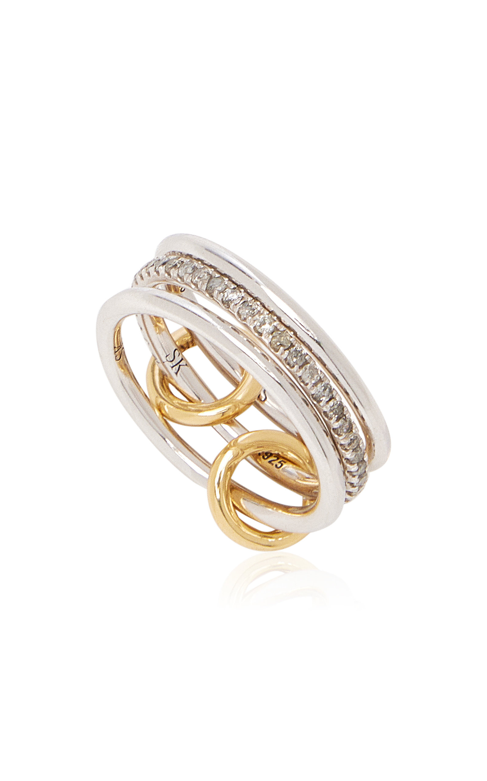 Sonny 18K Yellow Gold, Sterling Silver Diamond Ring silver - 3