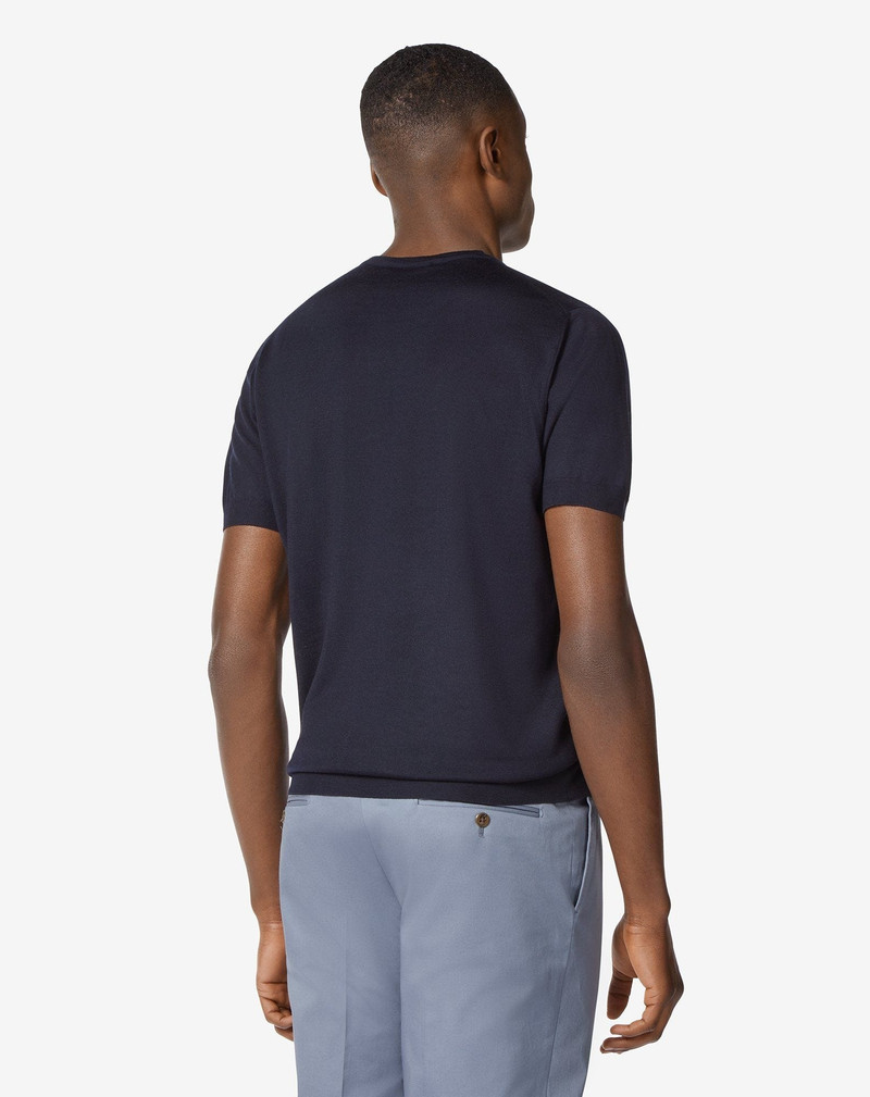 CORNELIANI Navy blue ultra-light wool-t-shirt outlook