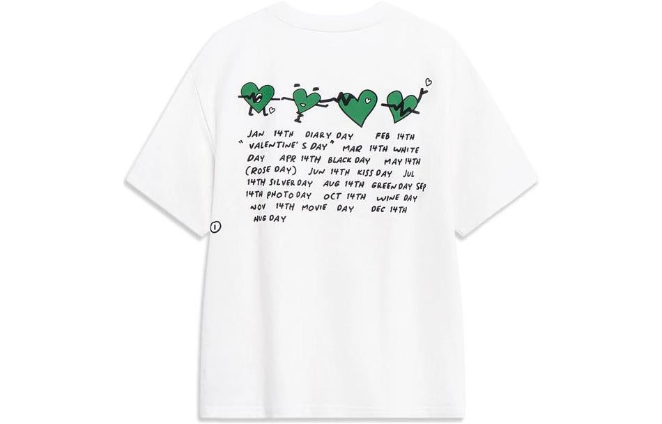 Li-Ning Heart Graphic T-shirt 'White' AHST627-1 - 2