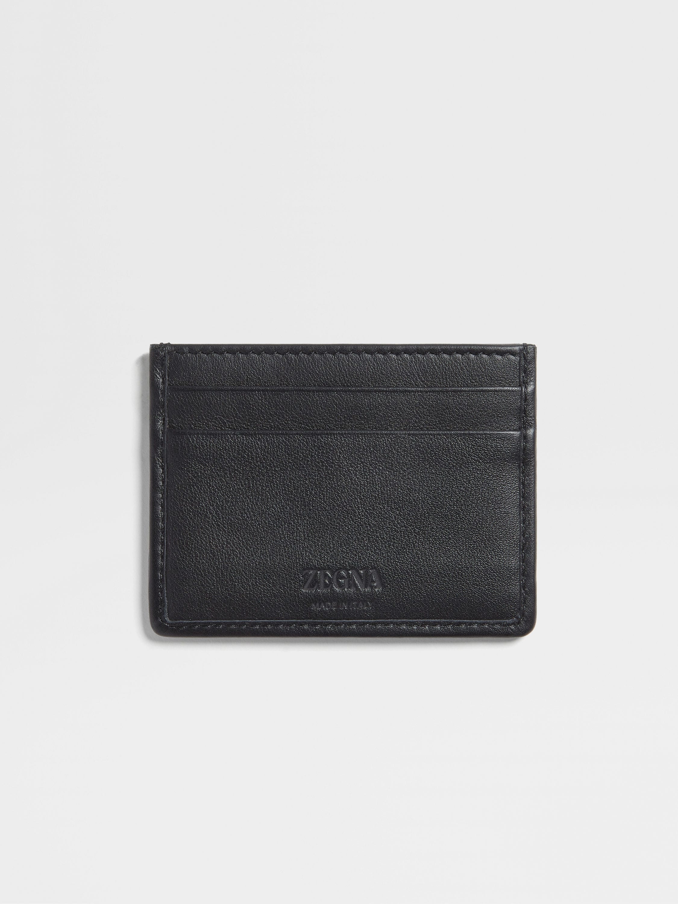 BLACK PELLETESSUTA™ LEATHER CARD CASE - 3