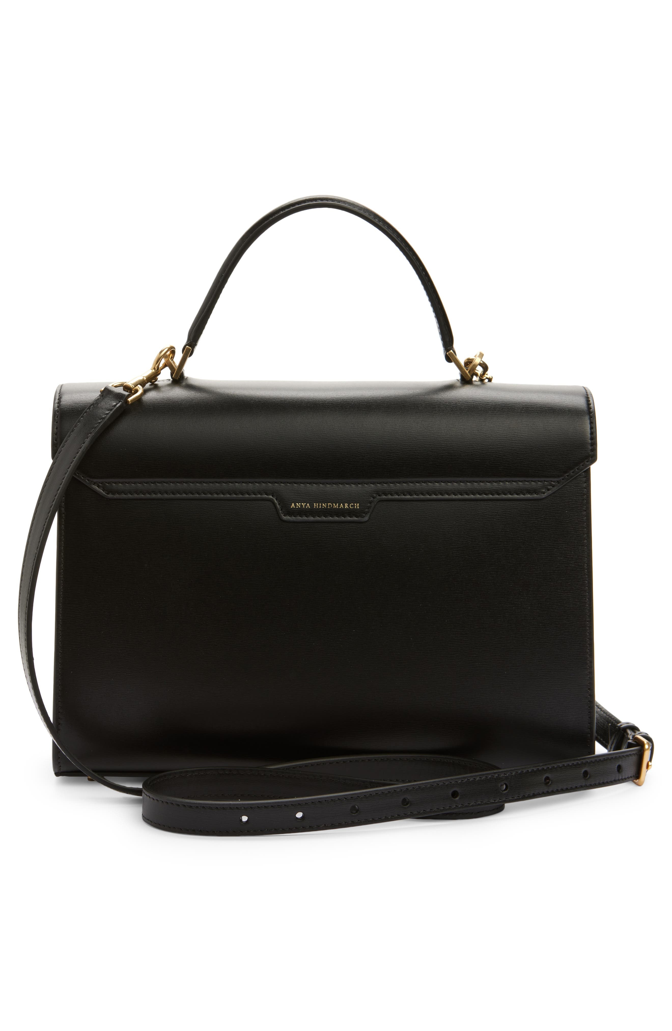 Anya Hindmarch Mortimer Leather Top Handle Bag in Black at Nordstrom - 4