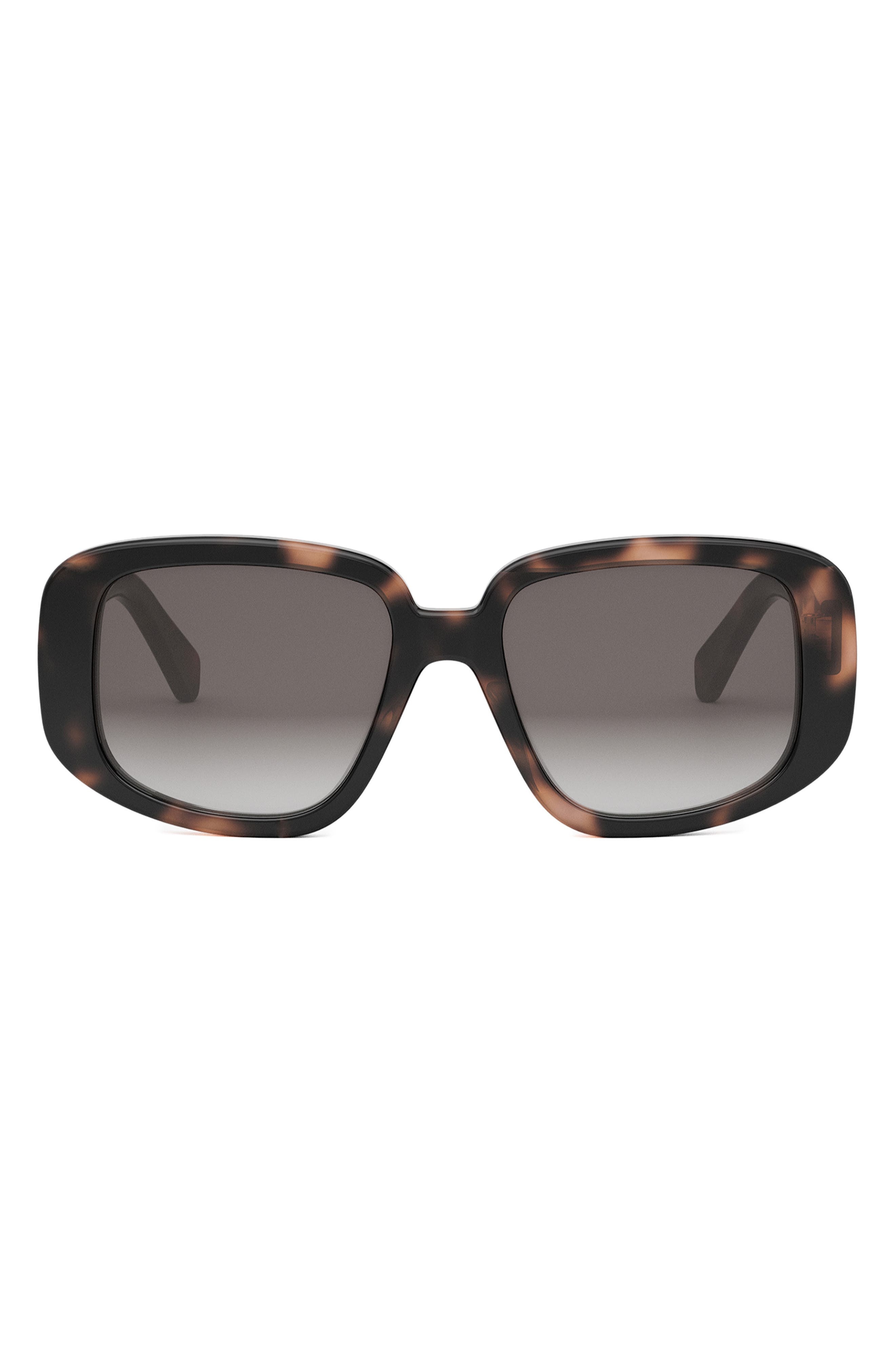 CELINE Bold 3 Dots 55mm Geometric Sunglasses in Havana /Gradient Roviex at Nordstrom - 1