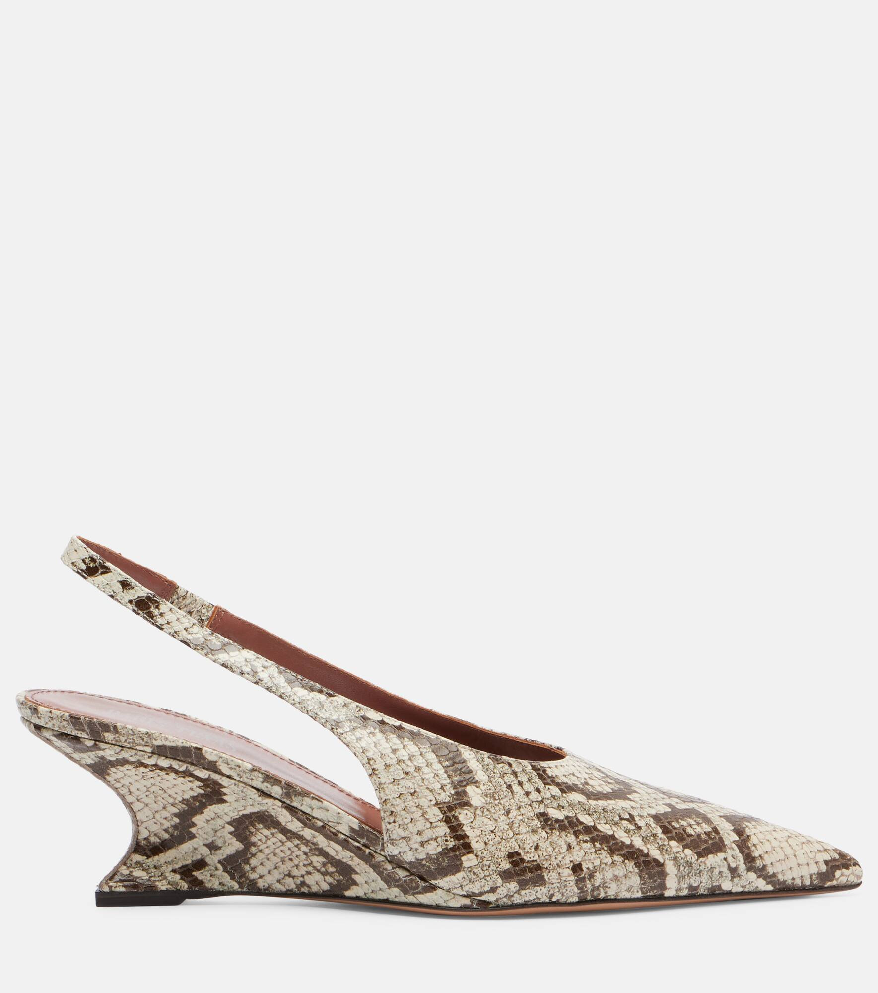 Nina 50 leather slingback pumps - 4