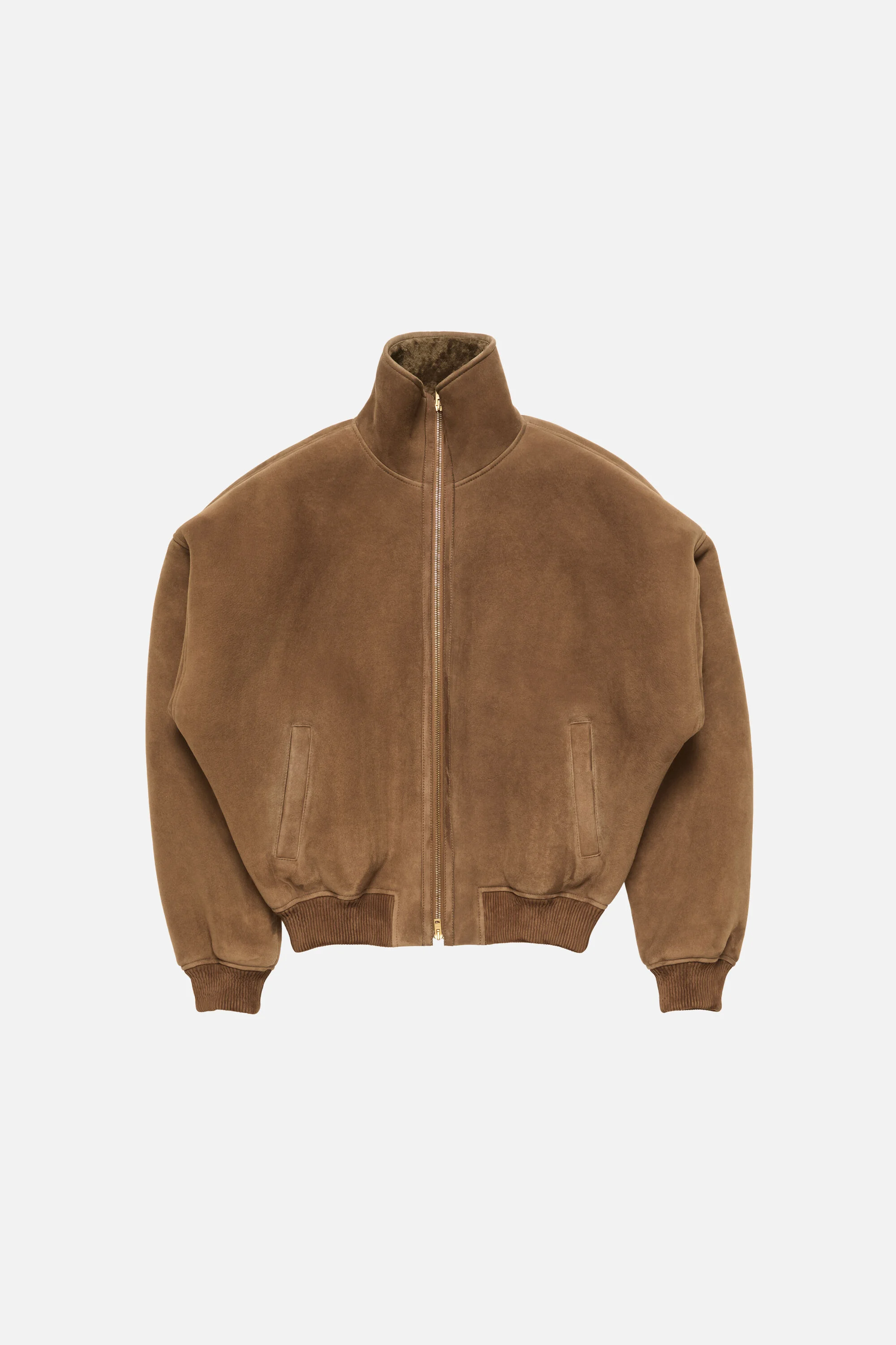 Shearling Bomber Jacket - Chestnut brown - 1