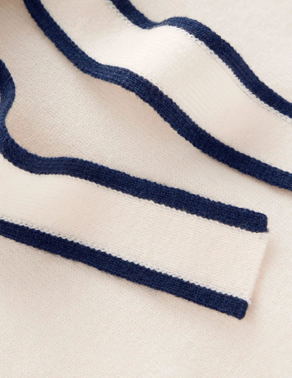 Bow Neck Knitted T-shirt-Ivory - 1