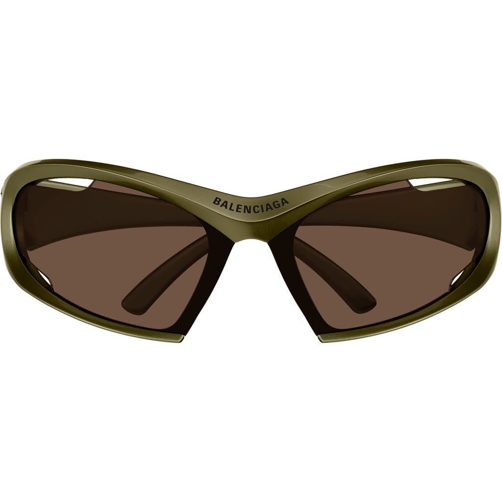 Balenciaga 78mm Oversize Geometric Sunglasses in Green at Nordstrom - 1