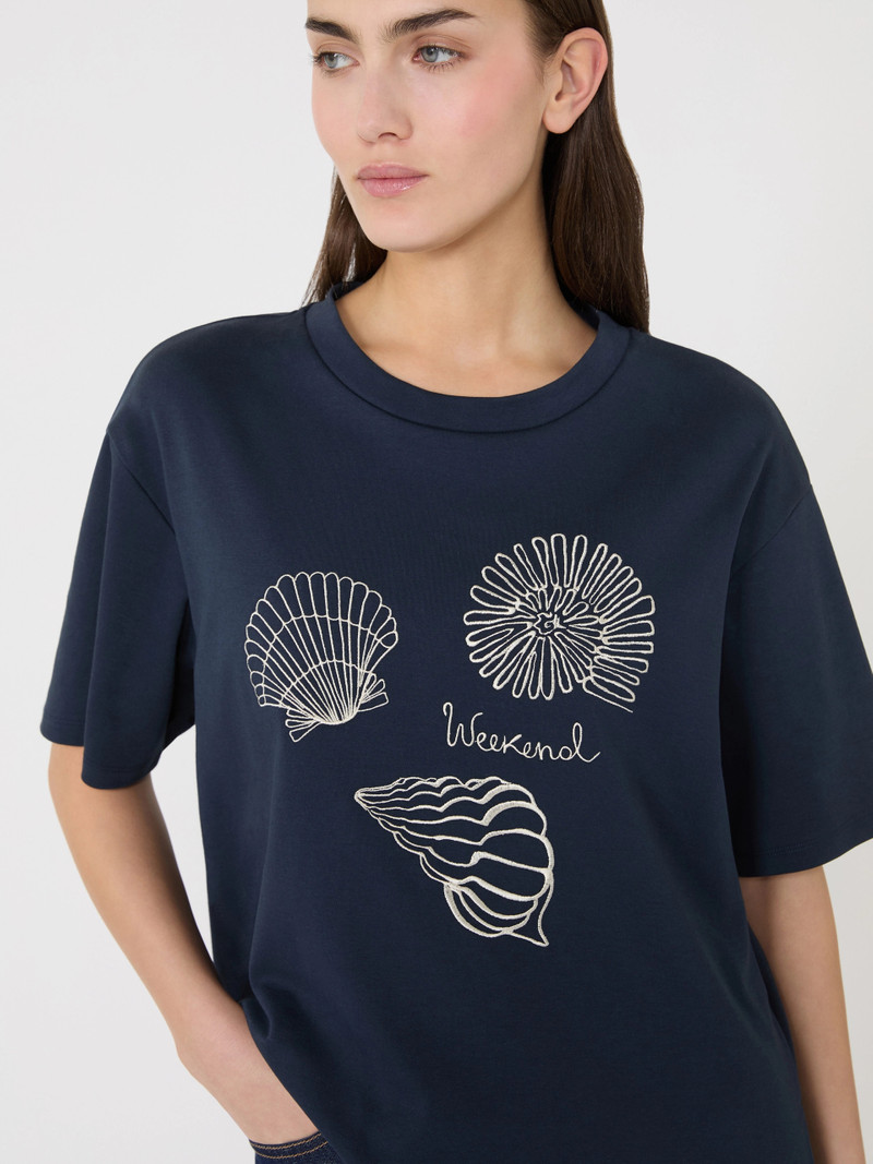 SABATO Printed cotton jersey T-shirt - NAVY 6