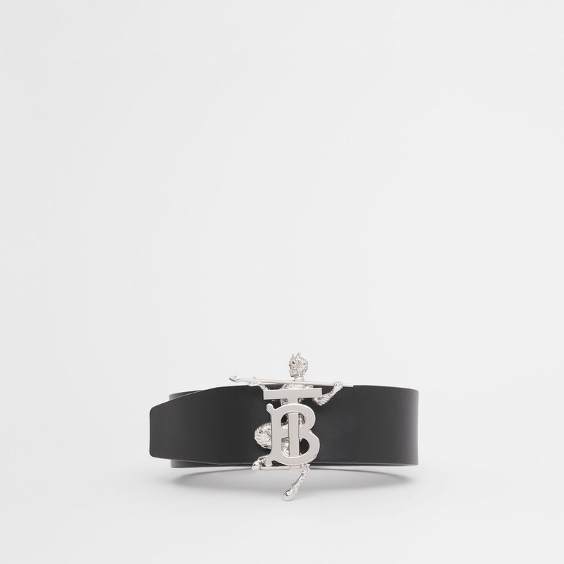 Mythical Alphabet Monogram Motif Leather Belt 4