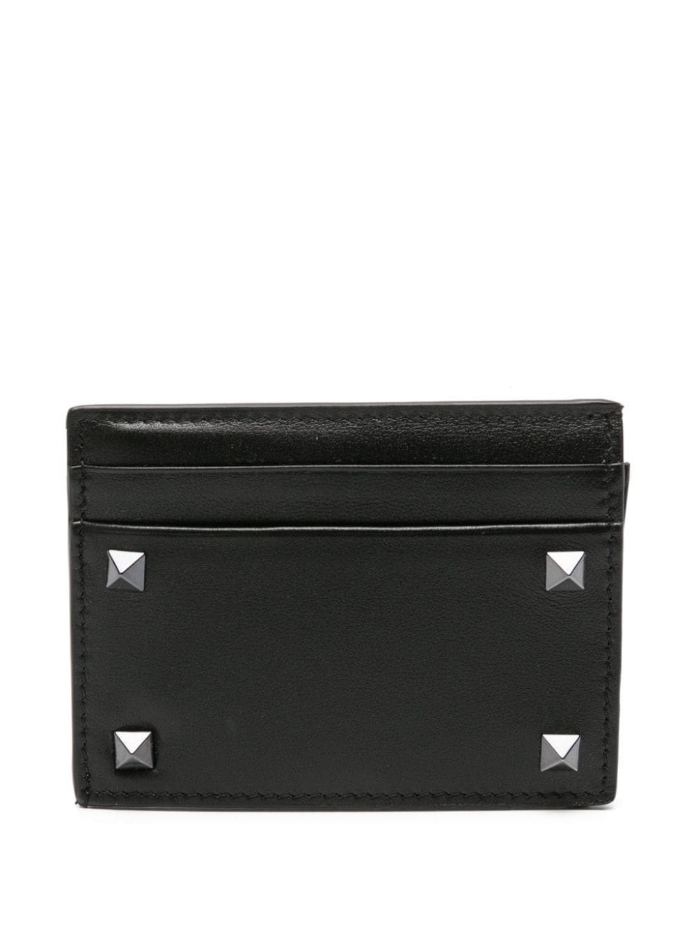 Rockstud-embellished leather cardholder - 2
