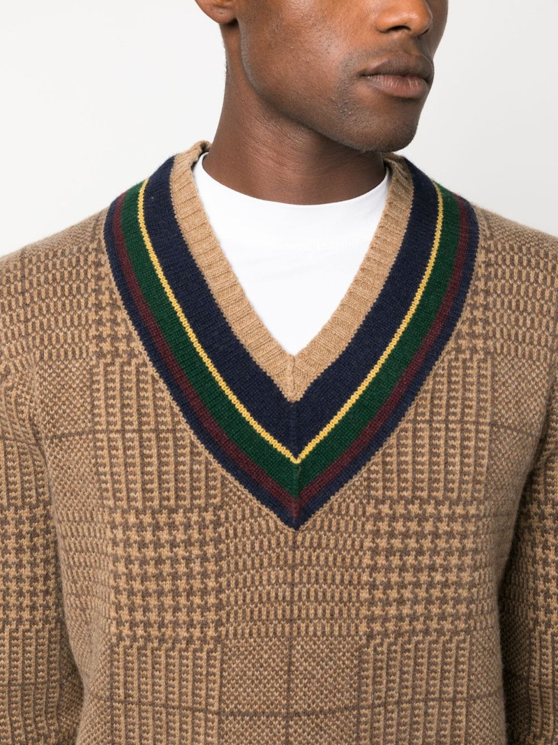 Glen plaid check-pattern wool jumper 5