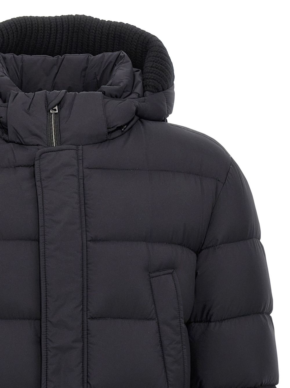quilted hooded parka coat - 4