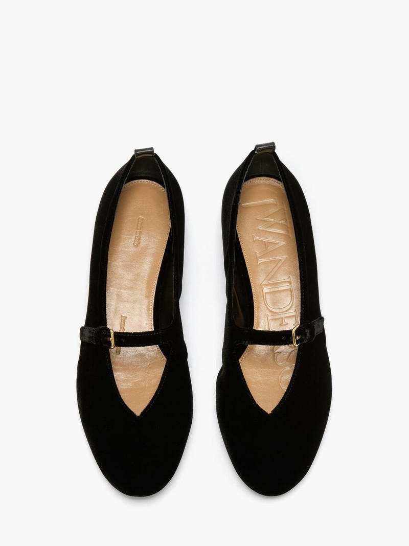 VELVET BALLERINAS WITH STRAP 4