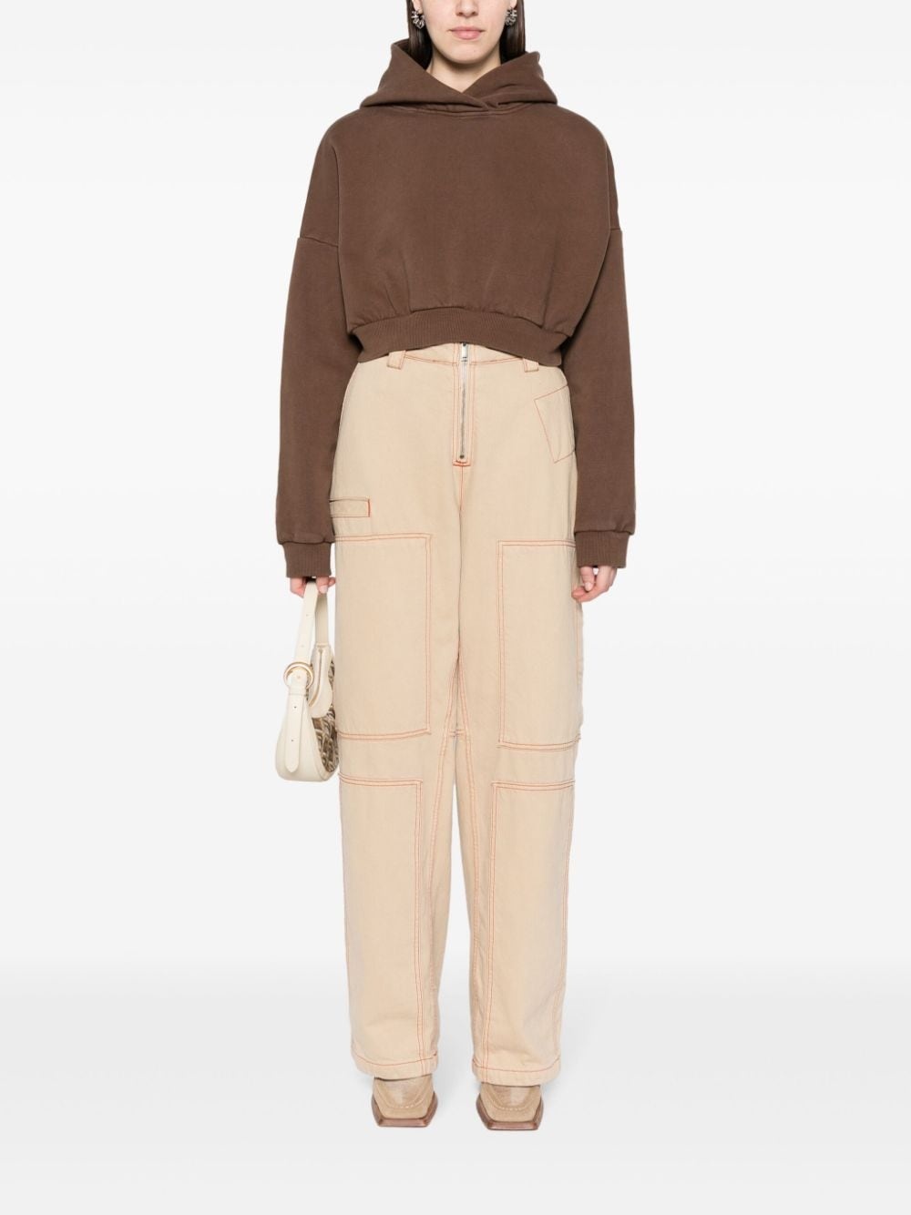 organic-cotton cropped hoodie - 2