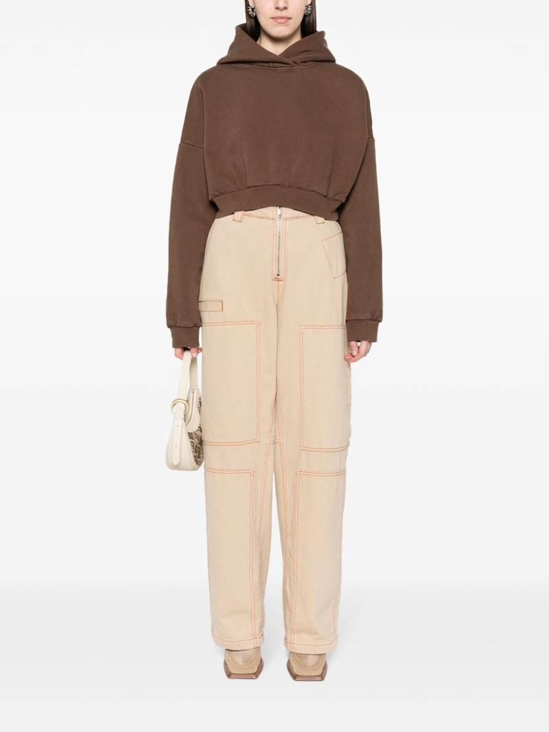 entire studios organic-cotton cropped hoodie outlook