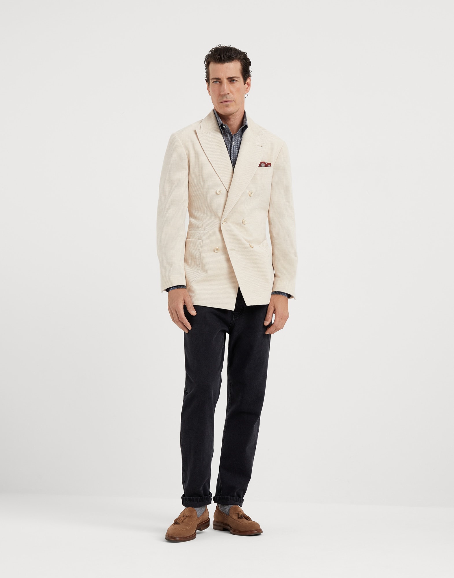 Geometric print basic fit shirt with button-down collar - 5