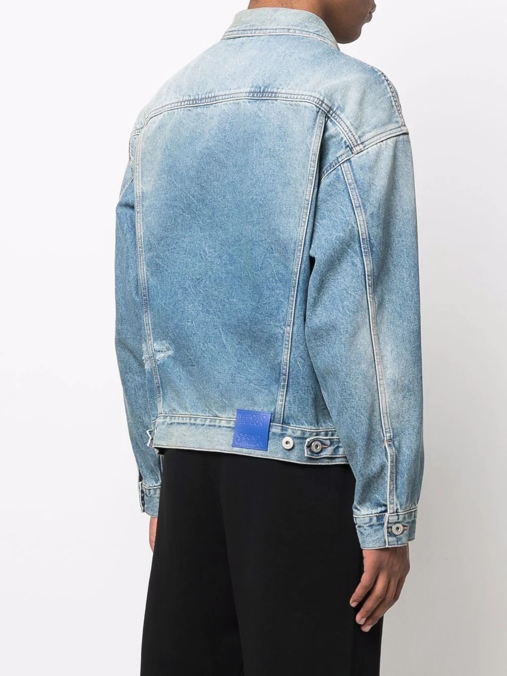 embroidered feathers denim jacket - 4