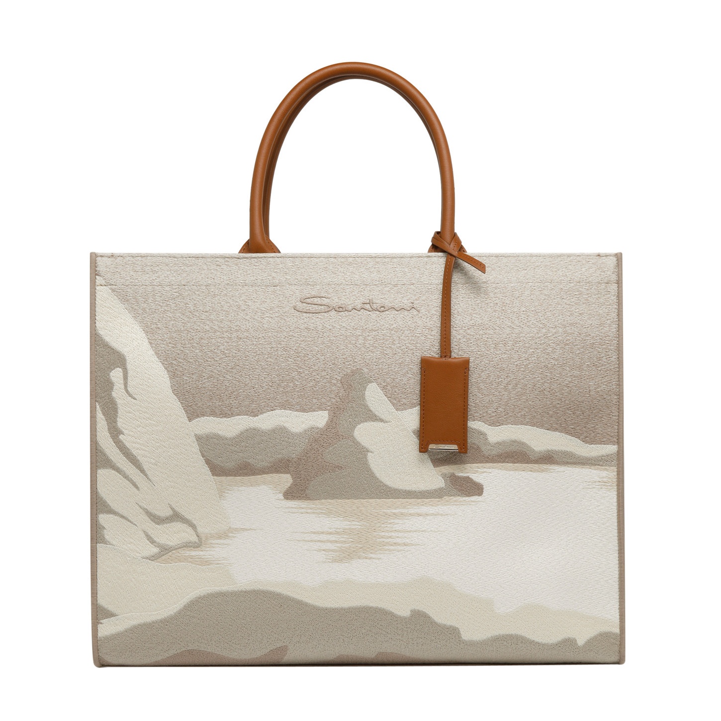 Beige fabric shopper - 1