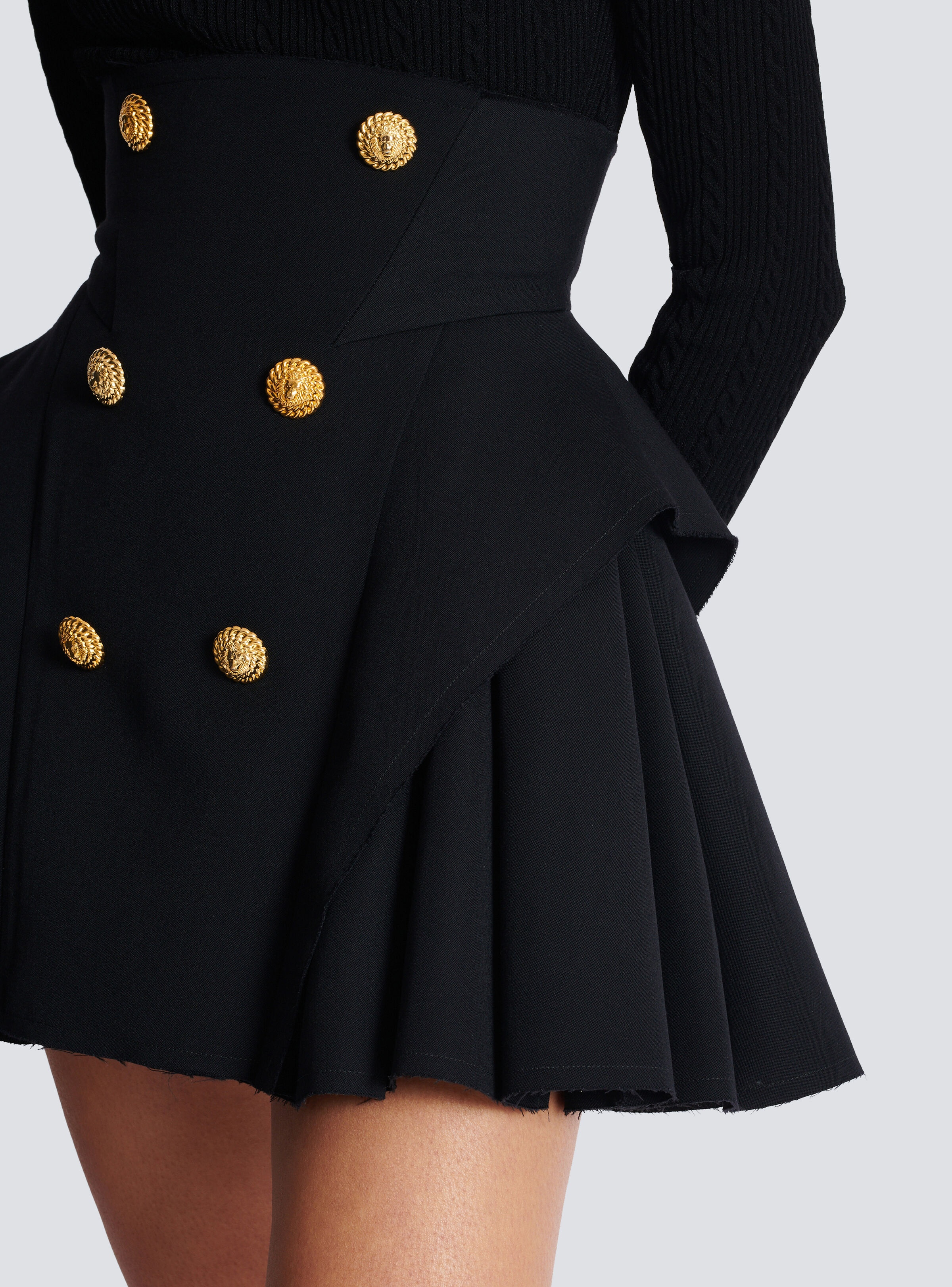 High-waisted grain de poudre skirt - 7
