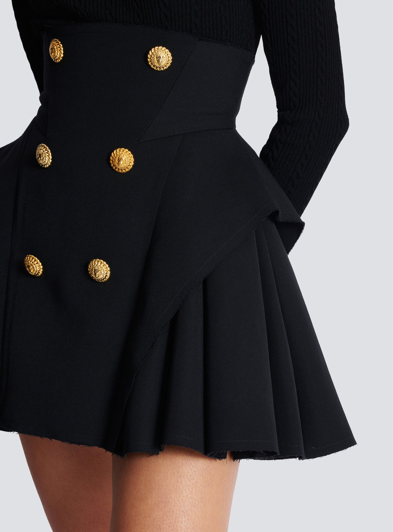 High-waisted grain de poudre skirt 7