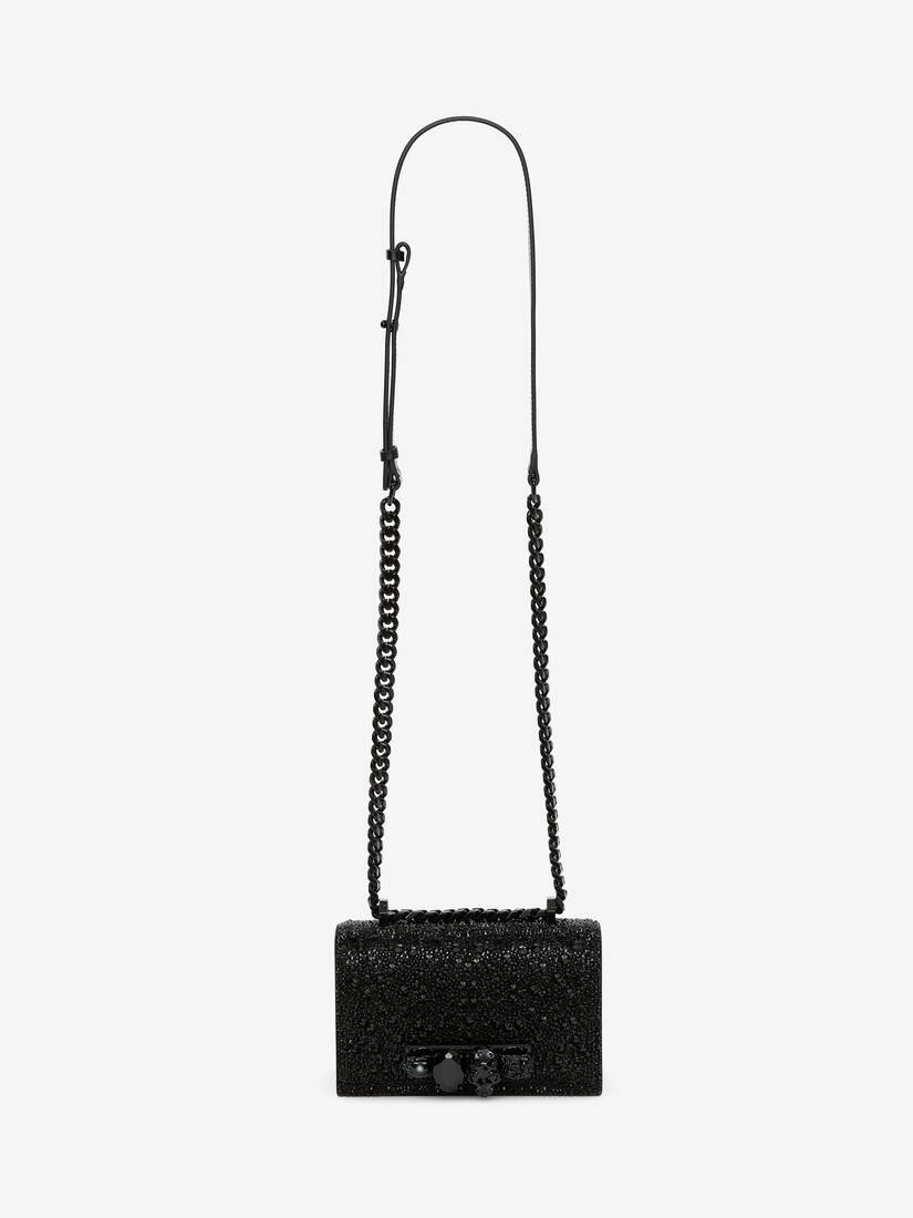 Women's Mini Jewelled Satchel in Black - 5