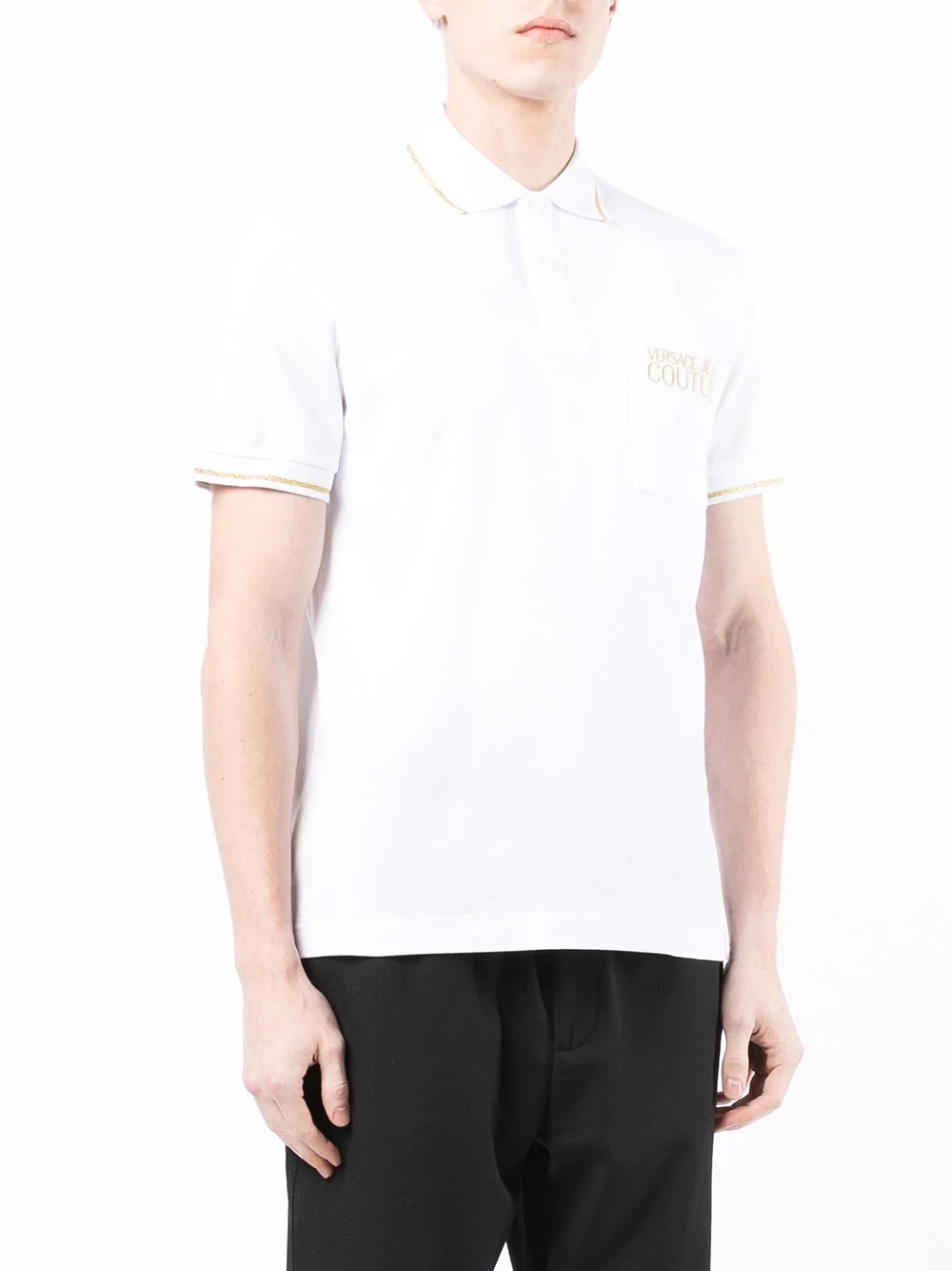 logo-embroidered cotton polo shirt - 3